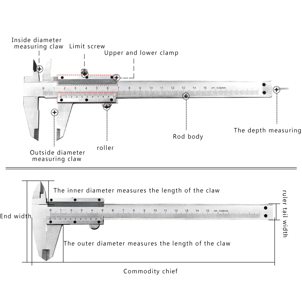 

Carbon Steel Caliper Micrometer Vernier Caliper Measure Caliber Gauge Millimeter Inches Measuring Instrument Tool