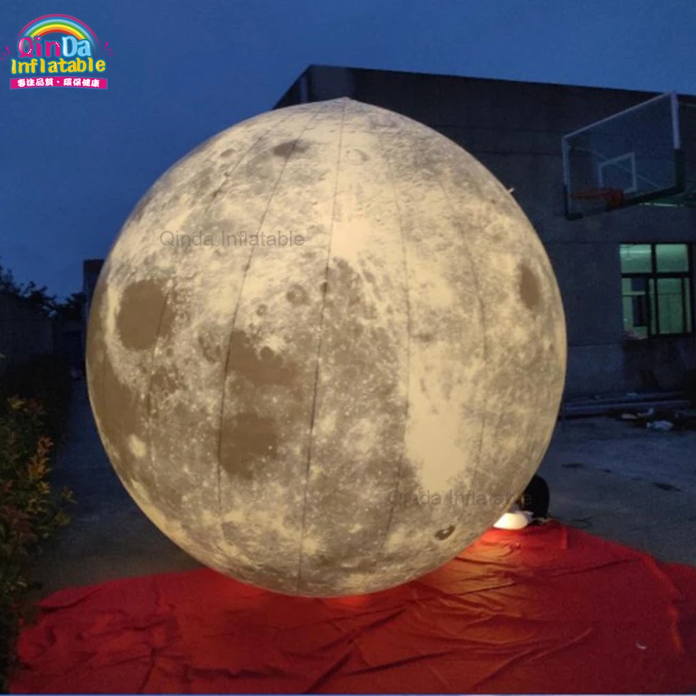 Concert Decorative Giant Inflatable Lighting Moon Led Inflatable Earth Globe For Rental