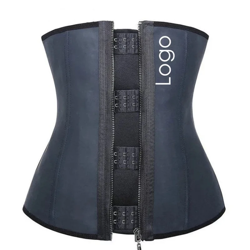 

Latex Waist Trainer Corset Shaper Underbust Bustier Steel Boned Slimming Cincher Girdle Belt Zip Up Corselet Korset Rubber Korse