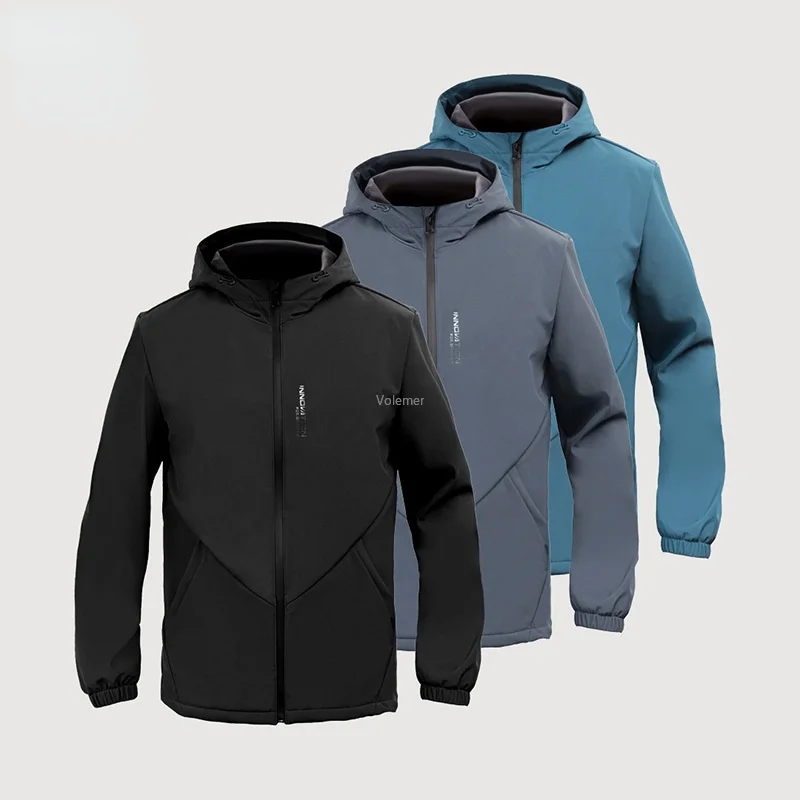 防風性と防風性のあるメンズフリースジャケット,暖かくて厚い防水フリースのコート,ファッショナブルなウインドブレーカー