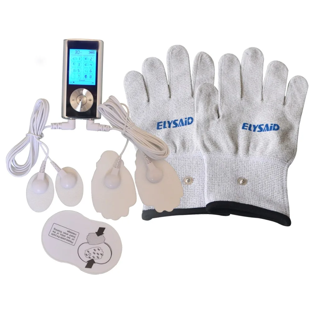 Dual Channel Full Body Massage And Relaxation Machine Tens/EMS Fitness Device Electrical Stimulator With Conductive Glove