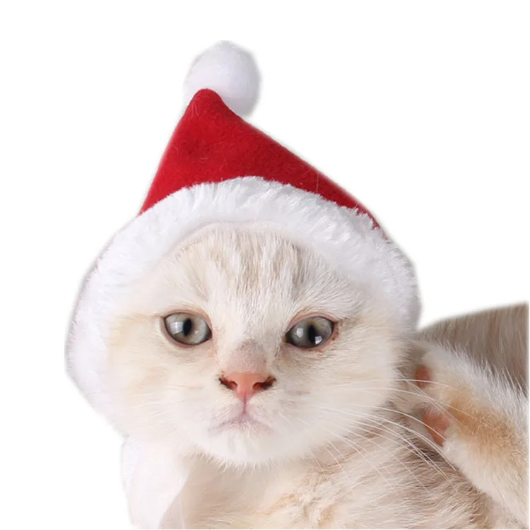 1pcs Christmas Pet Hat Santa Claus Hat Small Puppy Cat Dog Holiday Costume Hat Christmas For Dogs Cats New Year Party