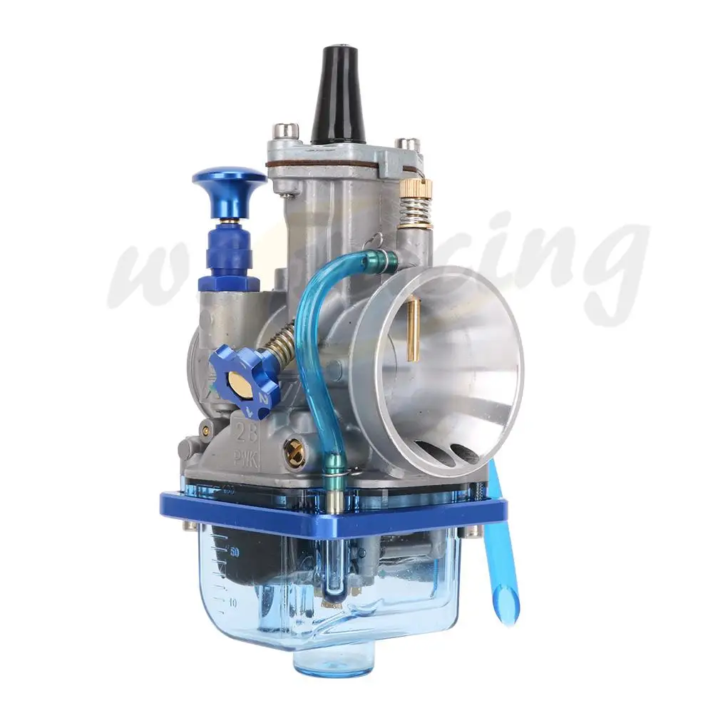 

Motorcycle Universal Carburetor For Keihin PWK 28 30 32 34 MM 2T 4T Blue transparent cover bowl With Power Jet Dirt Bike