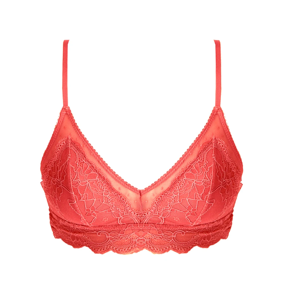 Mierside Comfortable And Light Breathable Triangle Cup Push Up Plus Size Women Bralette Wire Free Sexy Lace Lingerie