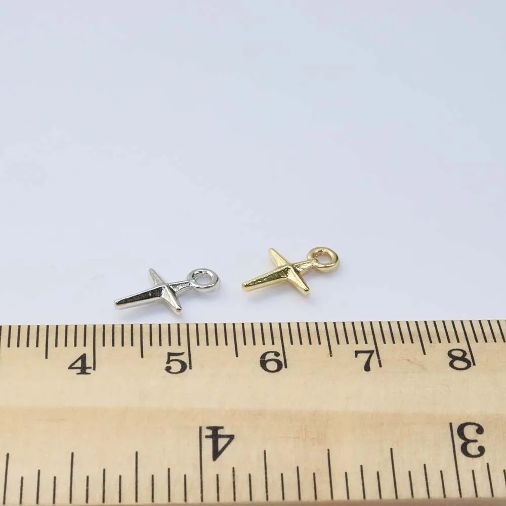 Eruifa 20pcs 8*10mm Star Plated Zinc Alloy Charms Pendant Jewelry DIY Necklace Bracelet Earrings 2 Colors