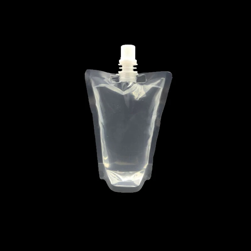 10pcs 100ml~500ml Transparent Stand up Spout Beverage Bags Plastic Spout Pouches for Party Wedding Fruit Juice Beer with Funnels