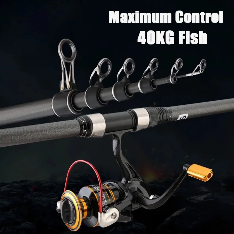 

High Carbon Superhard Long Throw Spinning Fishing Rod 3.9m 4.2m 4.5m Rock Fishing Rod Telescopic Anchor Pole