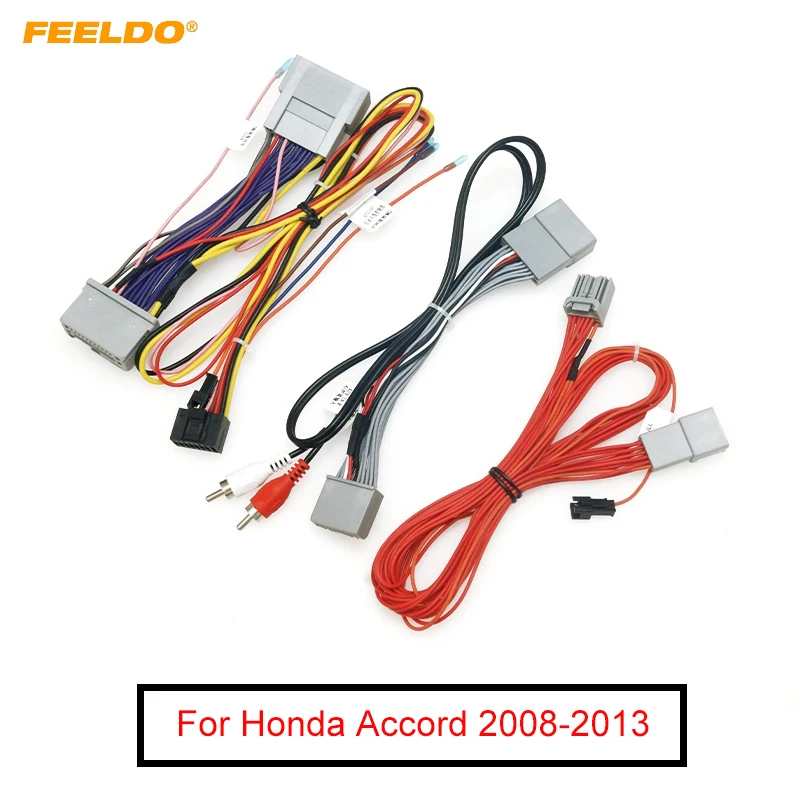 

FEELDO Car Audio CD/DVD Player 16PIN Android Power Cable Adapter For Honda Accord 08-13 Radio Wiring Harness