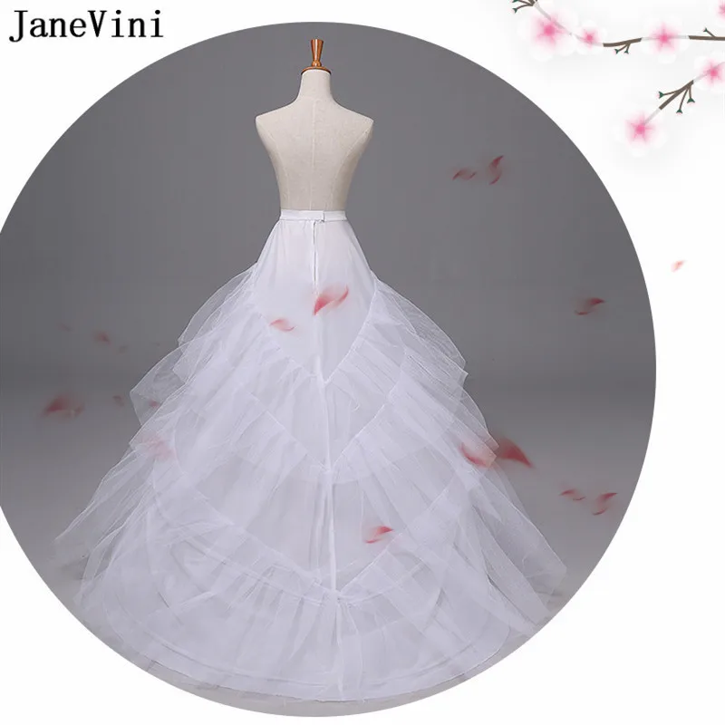 Janevini Puffy 2 Hoops 3 Lagen Van Hard Tule Bridal Petticoats Een Lijn Baljurk Vrouwen Trouwjurk Slip Crinoline onderrok