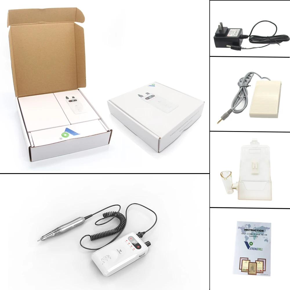 Mạnh Mẽ Khoan Mới 35000 Vòng/phút Nha Khoa Di Động Mini Micro Động Cơ Không Chổi Than Điện Micromotor Sạc Nail Khoan Đánh Bóng