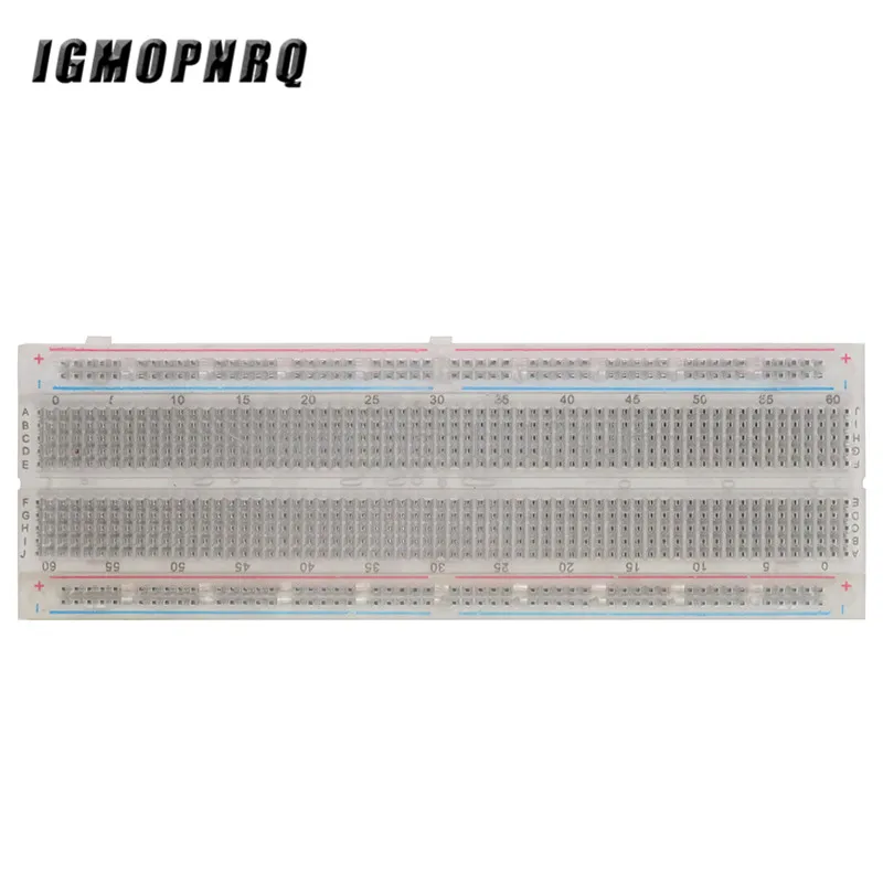 400 holes MB102 830 Points Solderless PCB Breadboard MB-102 Solderless Test Protoboard DIY breadboard White/Transparent