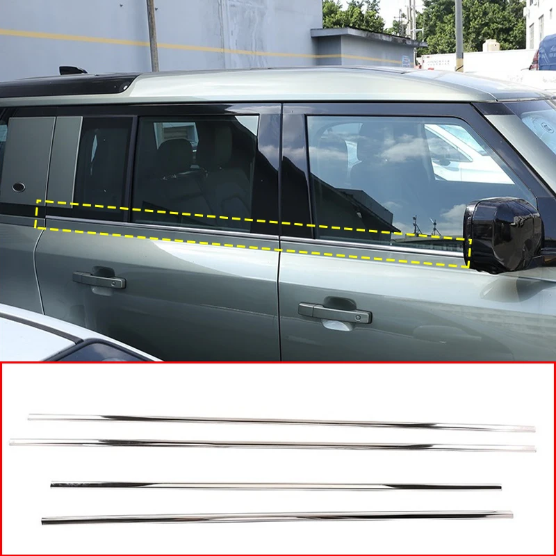 

For Land Rover Defender 90 110 2020-2022 Stainless Steel Car Window Decoration Strip Body Decoration Strip Scratch Protection