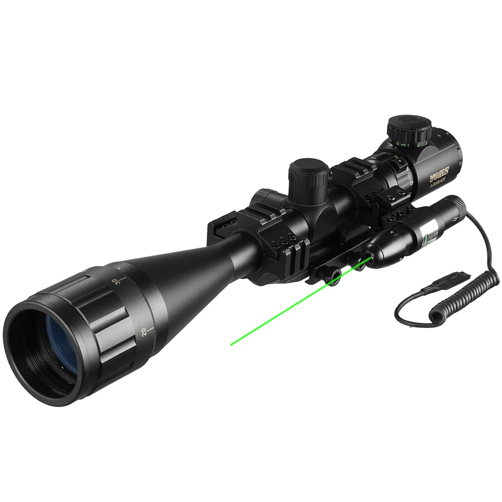 VOMZ 6-24x50 AOEG Scope Afstandsmeter Richtkijker Met Holografische 4 Richtkruis Zicht Red Dot Groene Laser Combo Riflescope Ar15