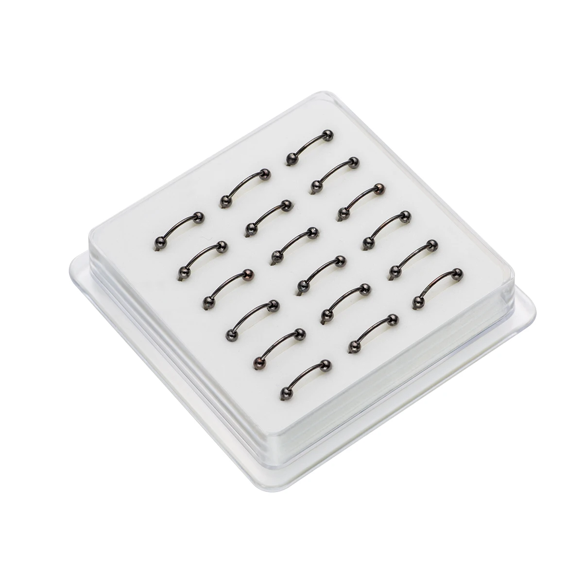 18Pcs/Box 925 Silver Double Ball Adjustable Thin Nose Hoop Ring Tragus Cartilage Body Piercing Jewelry