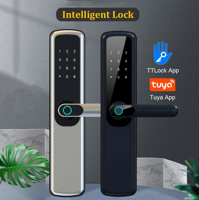 

TTlock App Fingerprint Smart Lock Tuya WIFI Fechadura Password Lock IC-Card Security Front Door Electronic Lock 6068 Lock Body