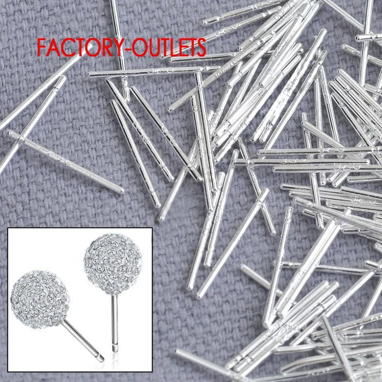 Bulk 1000PCS Pin Genuine 925 Sterling Silver Earrings Findings Fine Ear Stud Pin Posts Handmade Earring Designer Gift