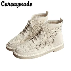 Careaymade-scarpe da fata artistiche comodi stivali freschi con suola morbida piccoli sandali traspiranti in rete fresca scarpe casual da ragazza