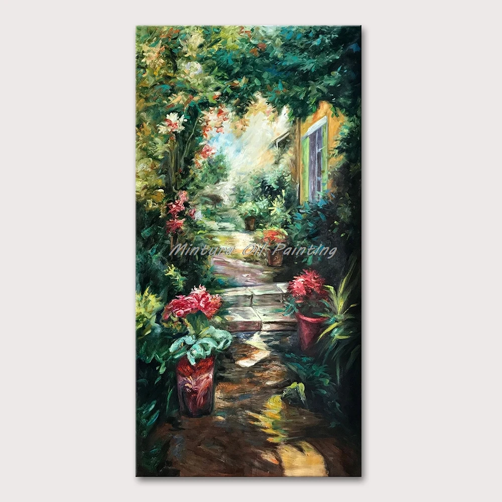 

Mintura Wall Pictures for Living Room, Handpainted Oil Paintings on Canvas, Garden, Forest, Corridor,,Home Decoration, No Framed