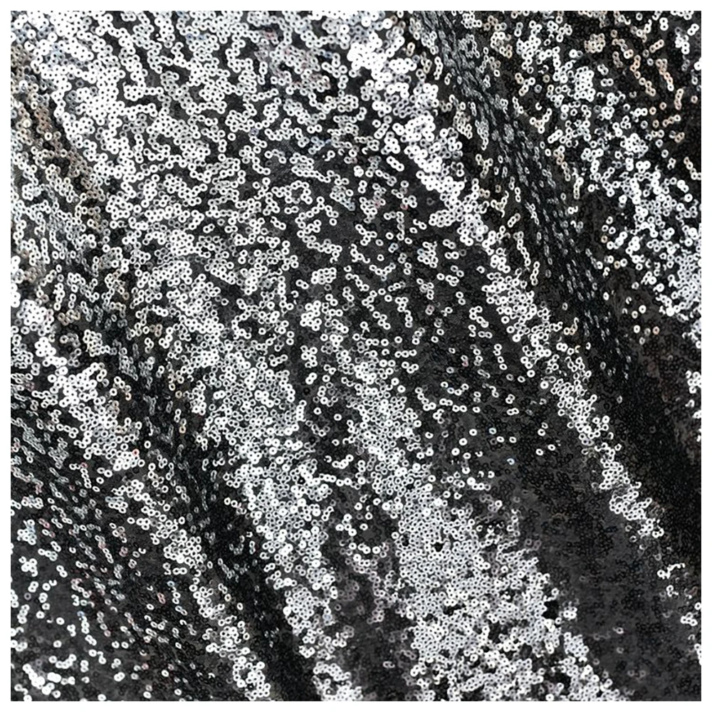 Multicolor Sequin Mesh Fabric 1 Meter Silver Black Gradual Change Cloth Wedding Dress Sewing Material 130cm 51\