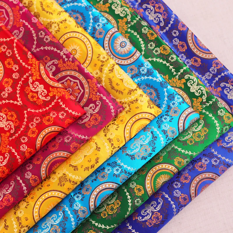 Brocade jacquard fabric satin fabric for cheongsam kimono and bags DIY clothing material fabrics