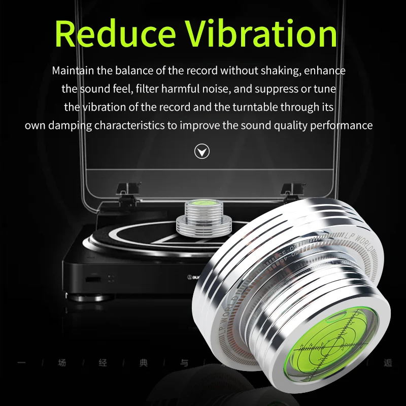 Disco de Audio fonógrafo de aleación de aluminio, estabilizador de discos de vinilo LP, 50Hz, amortiguador