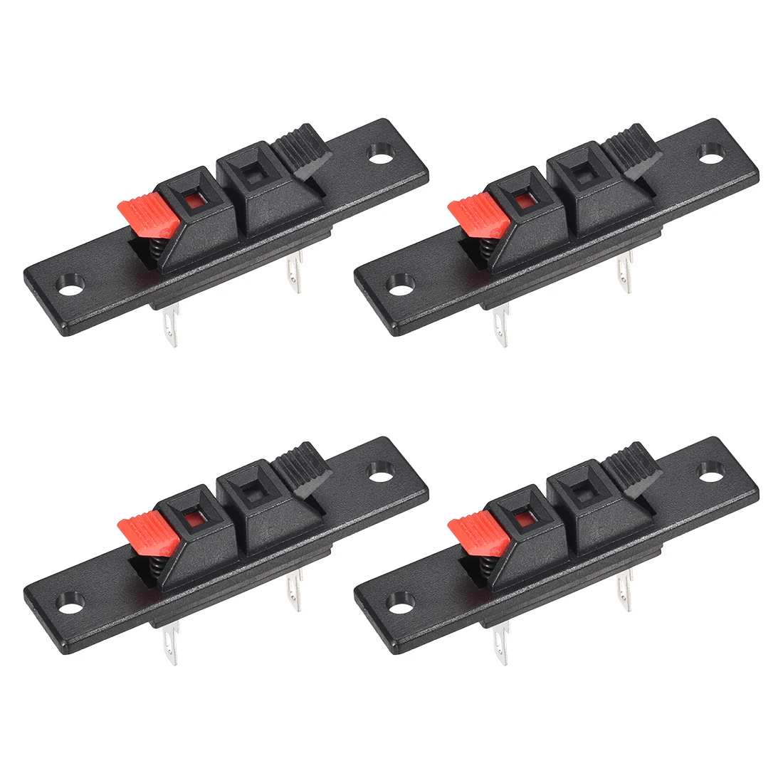 uxcell 2 Way Spring Speaker Terminal Clip Push Release Connector Strip Block WP2-35(4Pcs)