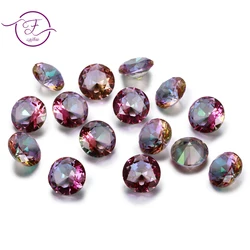 3-8 Ct Cut Mysterious Rainbow Topaz Created Loose Gemstone Round Square Stones for Ring Jewelry DIY Accessories 10 Pcs
