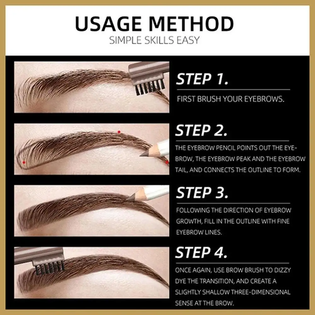 Nuova matita per sopracciglia liquida impermeabile Microblading Eye Pencil punta a forchetta Fine Sketch Eye Brow Tattoo Tint Pen cosmetici di bellezza