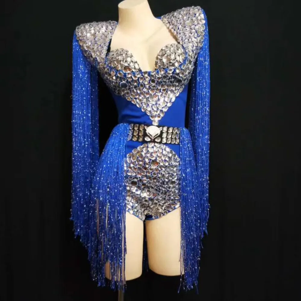 Costumes de Scène avec Strass en Clip Scintillant pour Femme, Uniforme de ixd'Halloween, Combinaison de Batterie, de Discothèque, de brevJazz