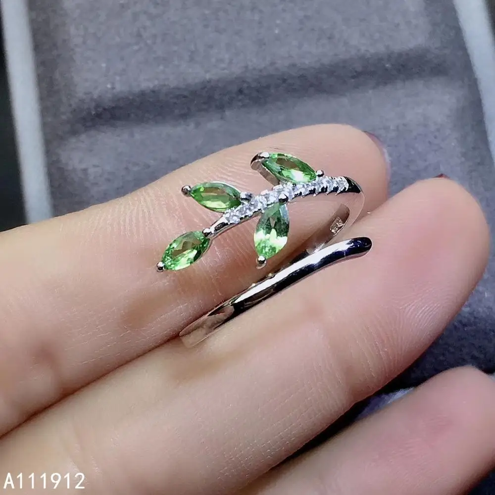 

KJJEAXCMY fine jewelry natural Tsavorite 925 sterling silver new women ring support test beautiful