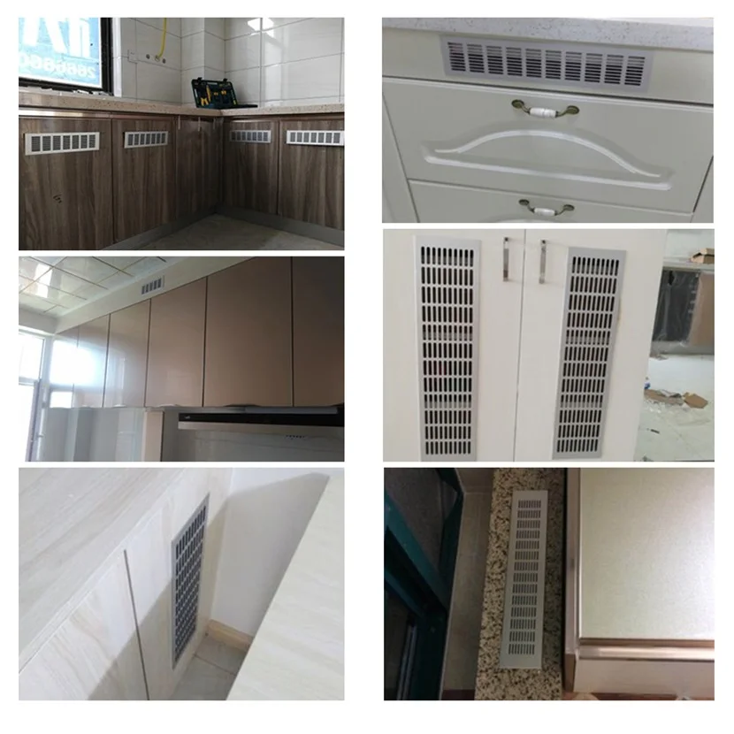 1Pc 200mm Wide Rectangular Aluminum Air Grille Cover For Furniture Shoe Closet Silver Matte Black Golden