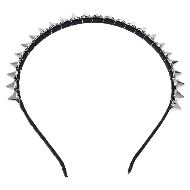 Silbernes Metal Stud Rivet Spike Stirnband Haar Stirnband Aliceband Punk Girl