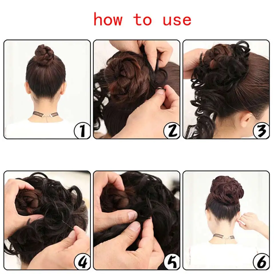 BENEHAIR syntetyczne kobiety Chignon roztrzepany kok z włosów Scrunchy kok z włosów gumka opaska do włosów Hairpiece Updo Chignon Donut Roller