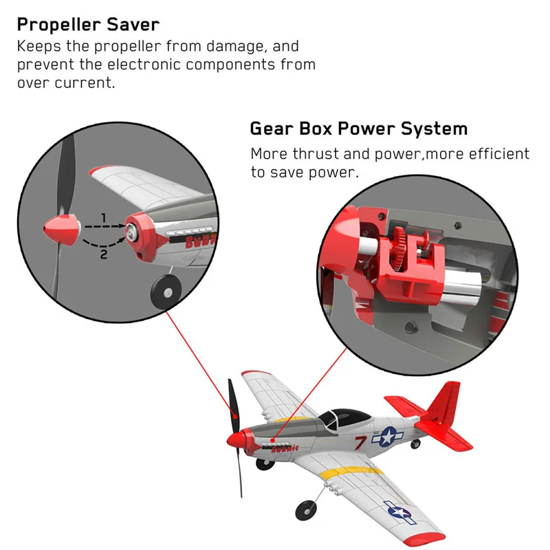 Eachine Mini P-51D EPP 400mm Wingspan 2.4G 6-Axis Electric RC Airplane Trainer 14mins Fight Time Fixed Wing RTF for Beginner