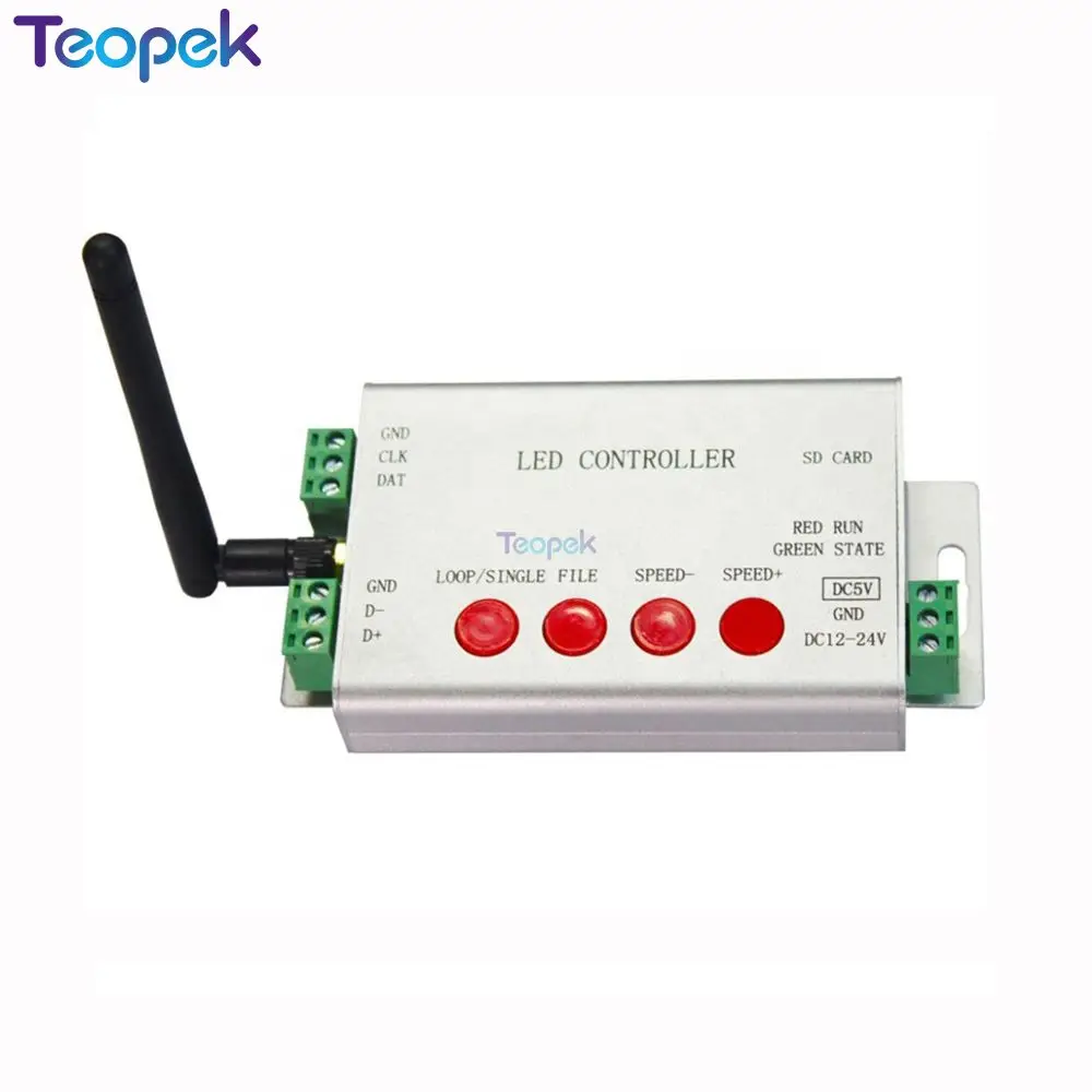 

H806SB Led WIFI Controller by Phone Via WLAN,1Port Control 2048 Pixels DC 5V~24V DMX512 Controller Support WS281,DMX512,etc