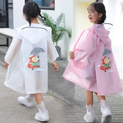 Cute Kids Raincoat Wateproof Children s Rain Poncho Rain Coat Jacket with Backpack Position