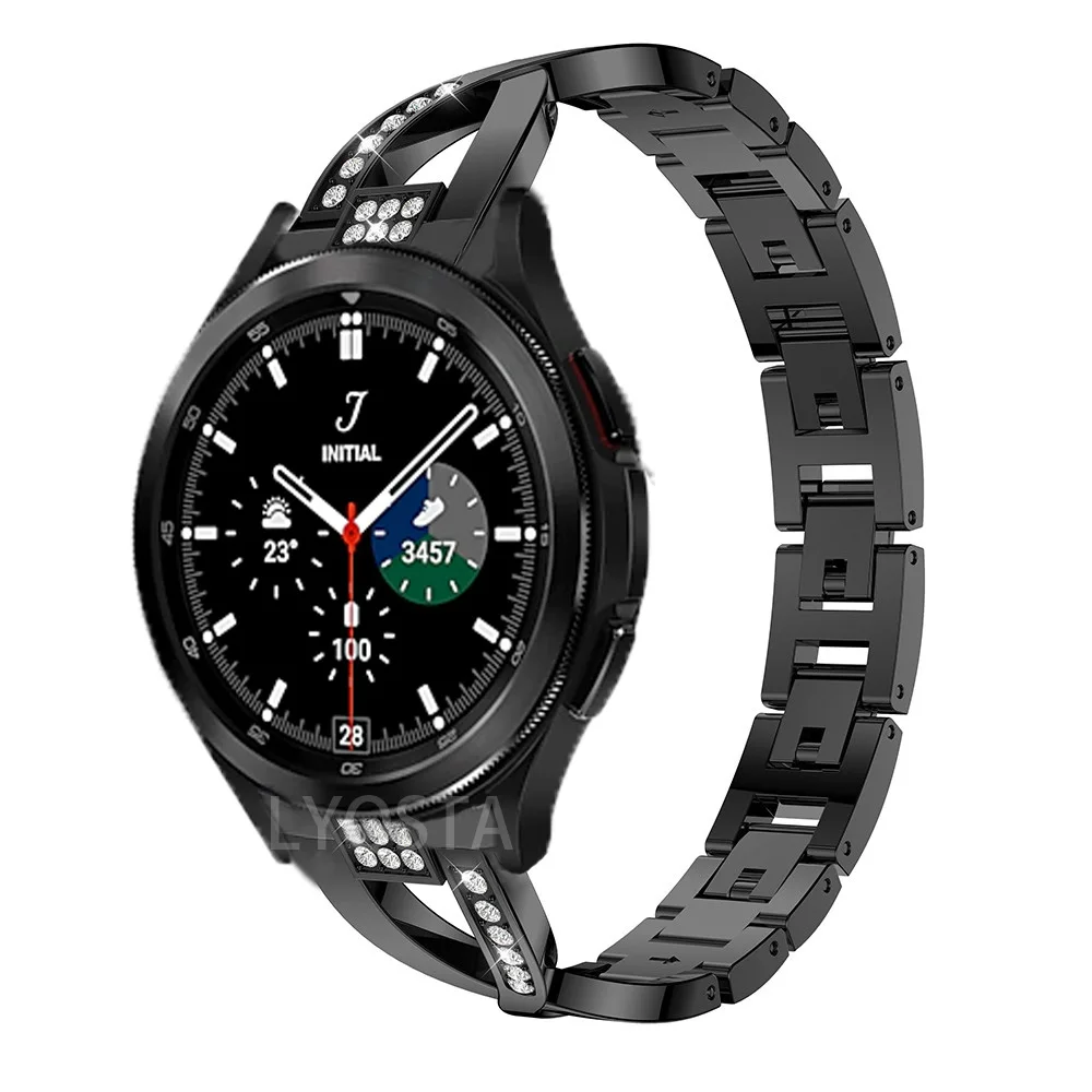 삼성 갤럭시 시계 용 20mm 시계 스트랩 7 6 5 4 40 44mm/Watch4 클래식 42 46mm 스테인레스 스틸 팔찌 액세서리 팔찌