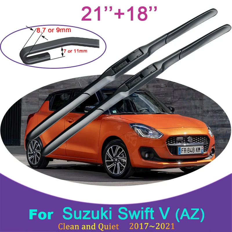 

Резиновый снегоочиститель для Suzuki Swift V (AZ) 2017 2018 2019 ~ 2021, безрамные передние аксессуары для автомобиля