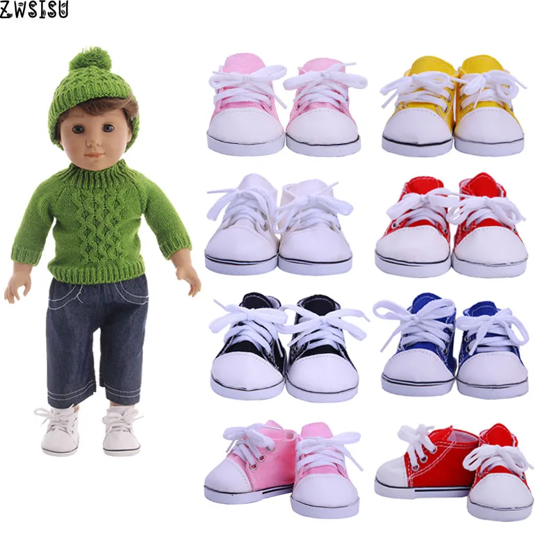 

ZWSISU Handmade Doll Shoes 15Colors Canvas Shoes For 18 Inch American Doll & 43 Cm Baby Logan Doll For Our Generation Girl`s Toy