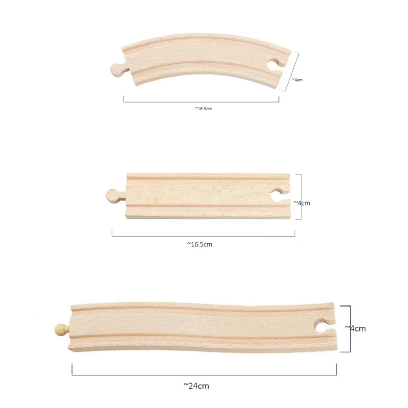 9-26 Stück Holz Eisenbahn schienen Zubehör Kunststoff Spirale Holz Bahngleise mit Brücken pfeilern Lernspiel zeug für Kinder Geschenk