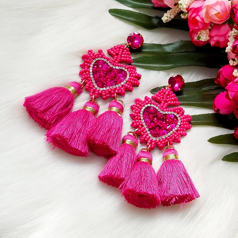 New Fashion Tassel Drop Earrings For Women\'s Earrings Oorbellen Beads Fashion Trendy Jewelry For Wedding Engagement Party