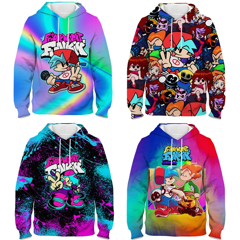 Children Friday Night Funkin 3D Print Hoodies Kids Anime Sweatshirts Boys Girls Cartoon Pullovers Sudadera Spring Autumn Tops