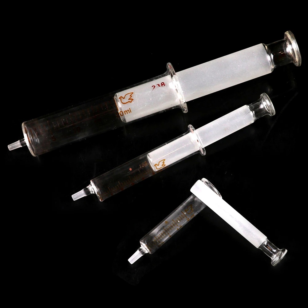 2ML 5ML 10ML Glass Syringe Injector Sampler Dispensing With Ink Chemical Medicine