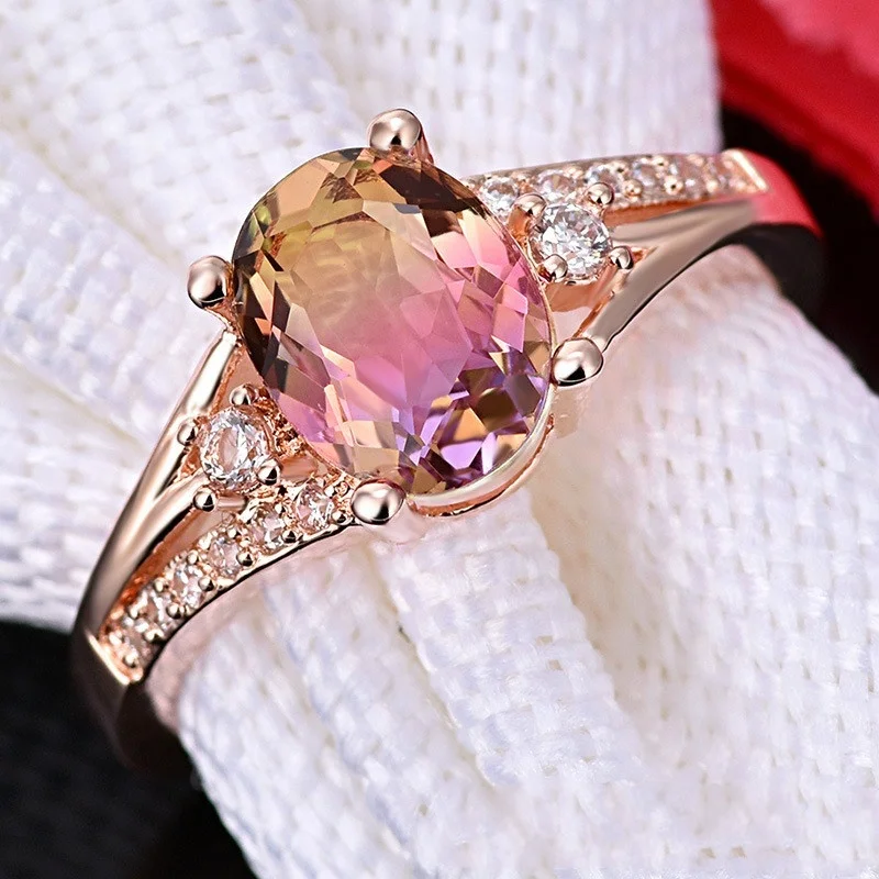 Elegant Crystal Rhinestones Rings For Women Accessories Bridal Wedding Engagement Jewlery Gift