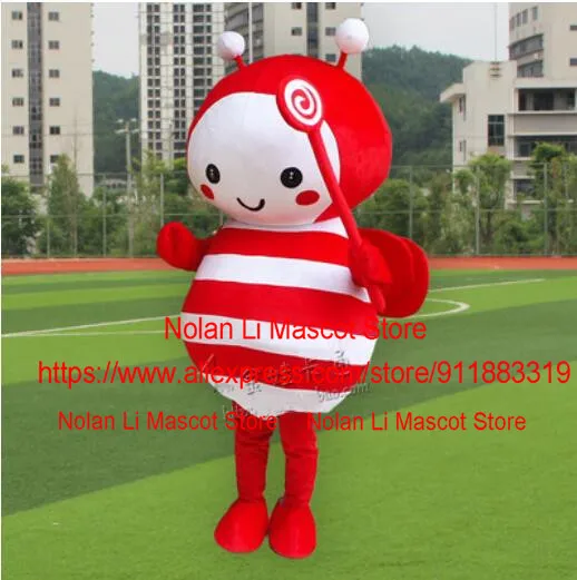 Hot Sale Yellow Red Bee Mascot Costume Cartoon Set Adult Size Cosplay Birthday Party Holiday Gift 1096