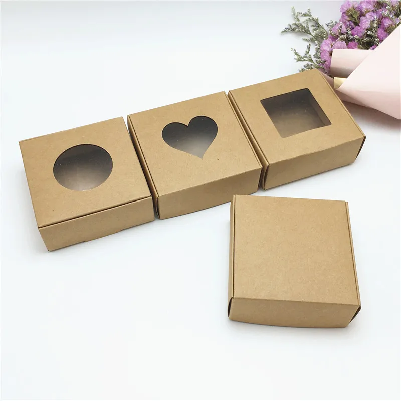 50pcs Jewelry Gifts dispaly Box Dreamcatcher kraft paper box romance print jewelry necklace earring ring package box