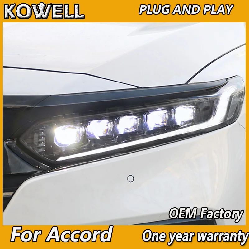 

KOWELL Car Styling For Honda 2018-2019 Accord headlights For Accord 10 10th head lamp led DRL front ALL LED headlight