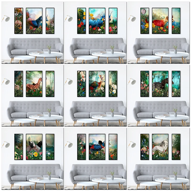 

CHENISTORY 3PC Oil Painting By Number Jungle Abstract Animals Gift Diy Tree Pictures By Numbers Drawing On Canvas Acrylic Paint