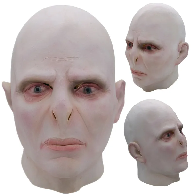 Masque en Latex Lord Voldemort pour Cosplay, Robe de Barrage, Accessoires de Costume d'Halloween