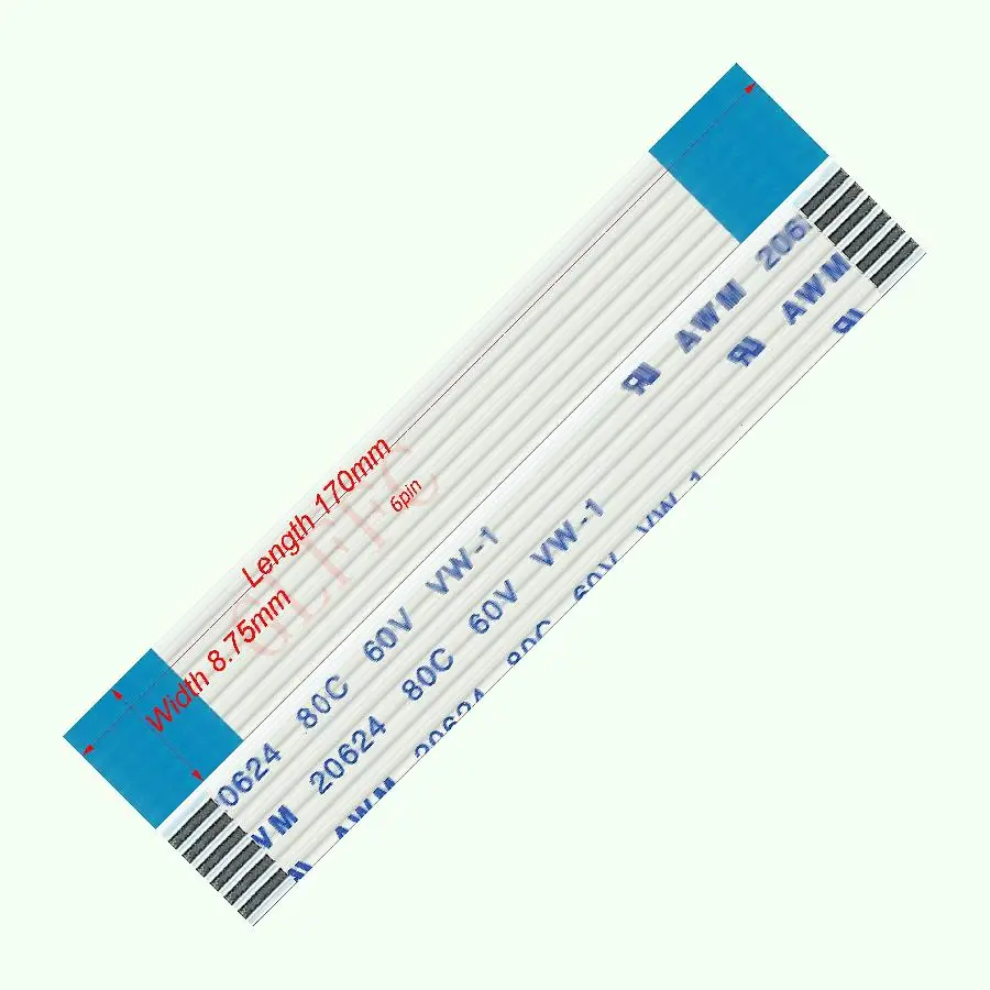 32pin 1.25pitch 170mm-1000mm A-type Flexible Flat Cable FFC awm 20624 ROHS for TTL LCD DVD Computer